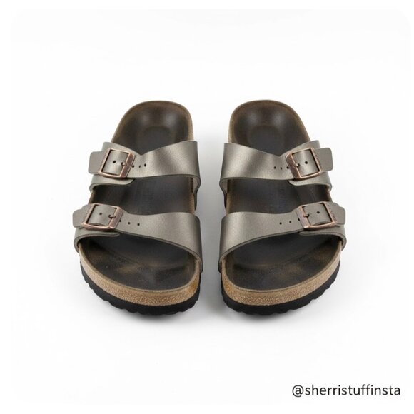 Birkenstock Shoes - Birkenstock Sydney Slide Sandals Graceful Taupe Womens 39 US 8 Straps Cork